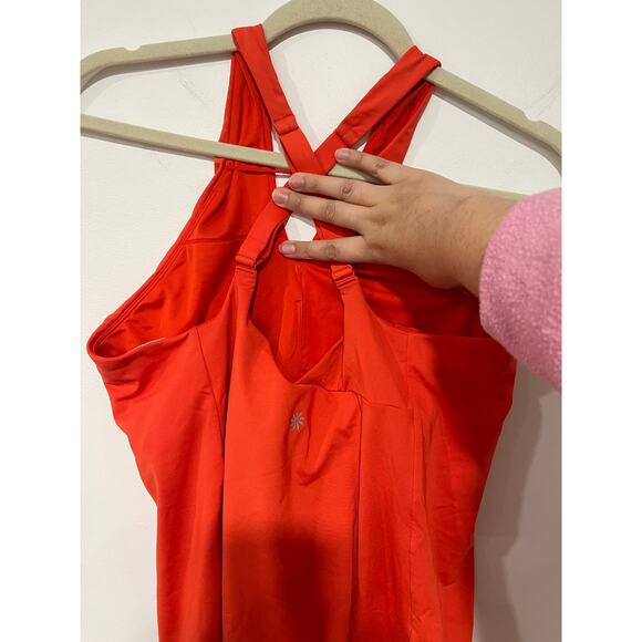 Athleta Orange Cross Back Tankini Athletic Swimwear Summer - Picture 5 of 8